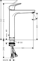 Батерия за умивалник Hansgrohe Focus 230 (1)