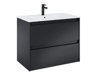 Конзолен шкаф за баня Unik Alpine Black Matt 80см